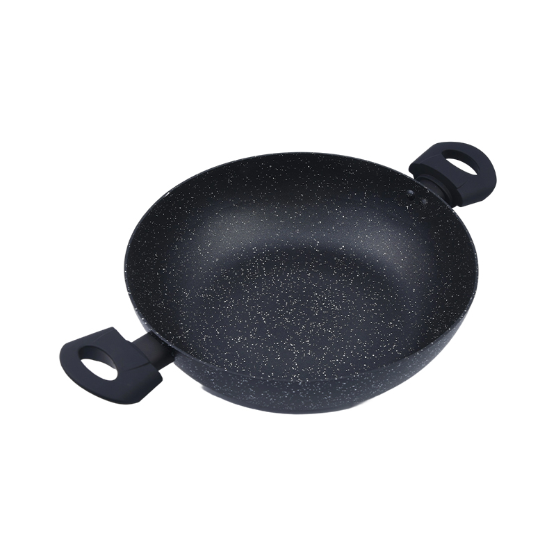 Wok z lisovaného hliníka s 2 bočnými rukoväťami